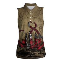 Danish Empire Women Sleeveless Polo Shirt Denmark Norway Union And Kraken - Wonder Print Shop