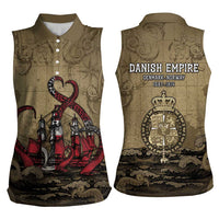 Danish Empire Women Sleeveless Polo Shirt Denmark Norway Union And Kraken - Wonder Print Shop