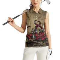 Danish Empire Women Sleeveless Polo Shirt Denmark Norway Union And Kraken - Wonder Print Shop