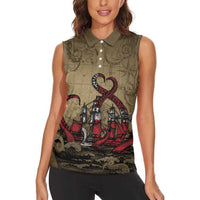 Danish Empire Women Sleeveless Polo Shirt Denmark Norway Union And Kraken - Wonder Print Shop