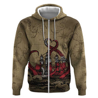 Danish Empire Zip Hoodie Denmark Norway Union And Kraken - Wonder Print Shop