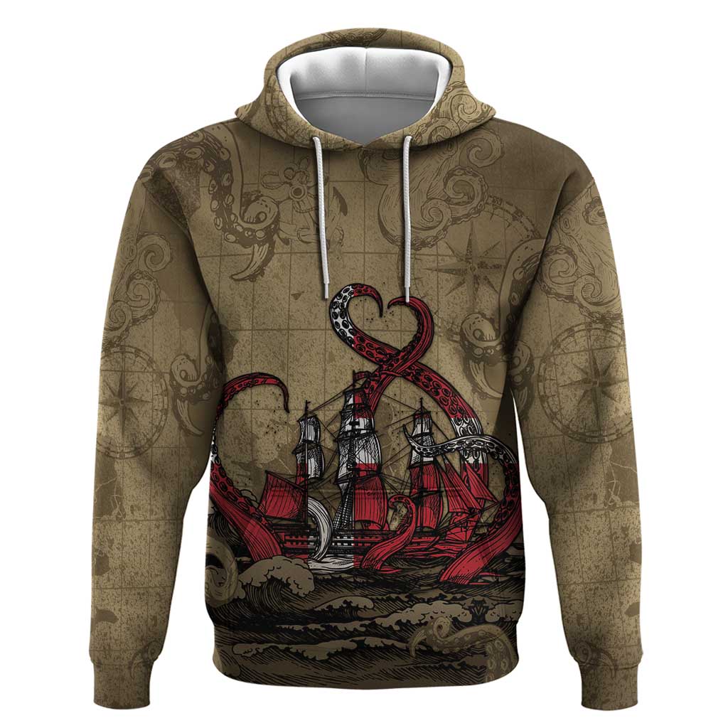 Danish Empire Zip Hoodie Denmark Norway Union And Kraken - Wonder Print Shop