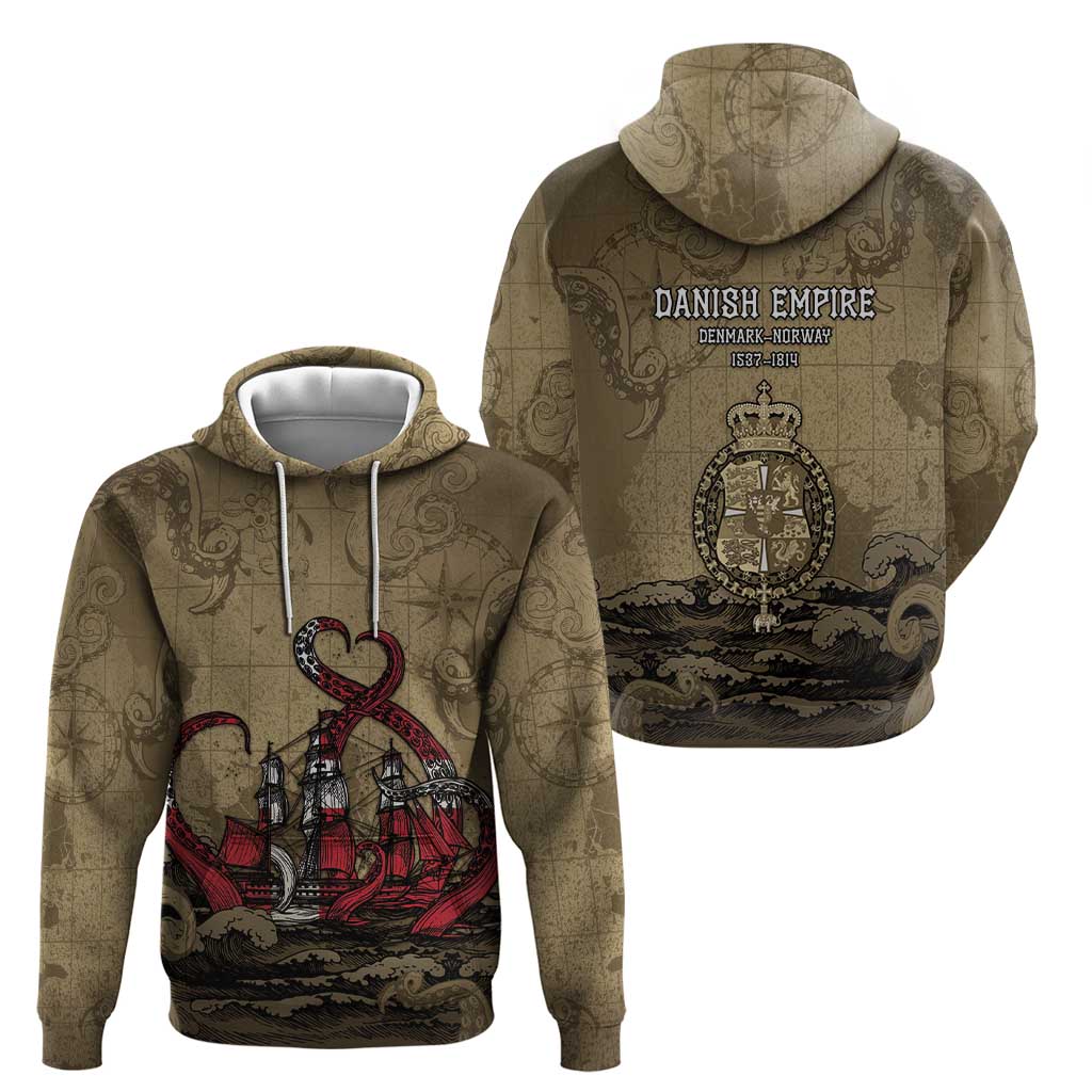 Danish Empire Zip Hoodie Denmark Norway Union And Kraken - Wonder Print Shop