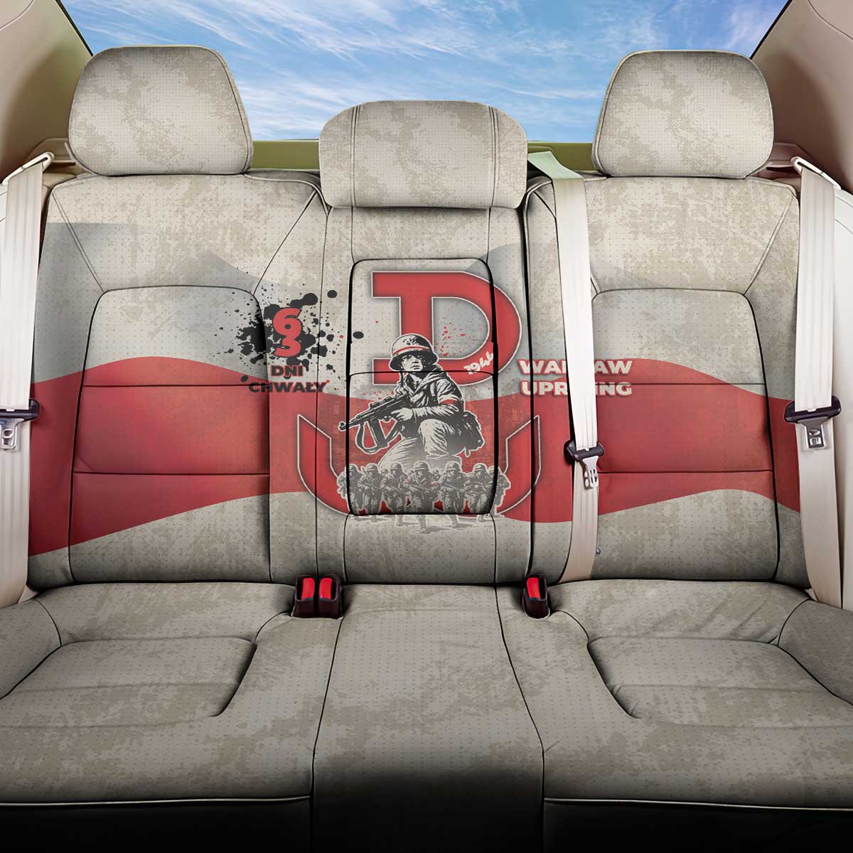 Polish Warsaw Uprising Back Car Seat Cover 63 Days Of Glory