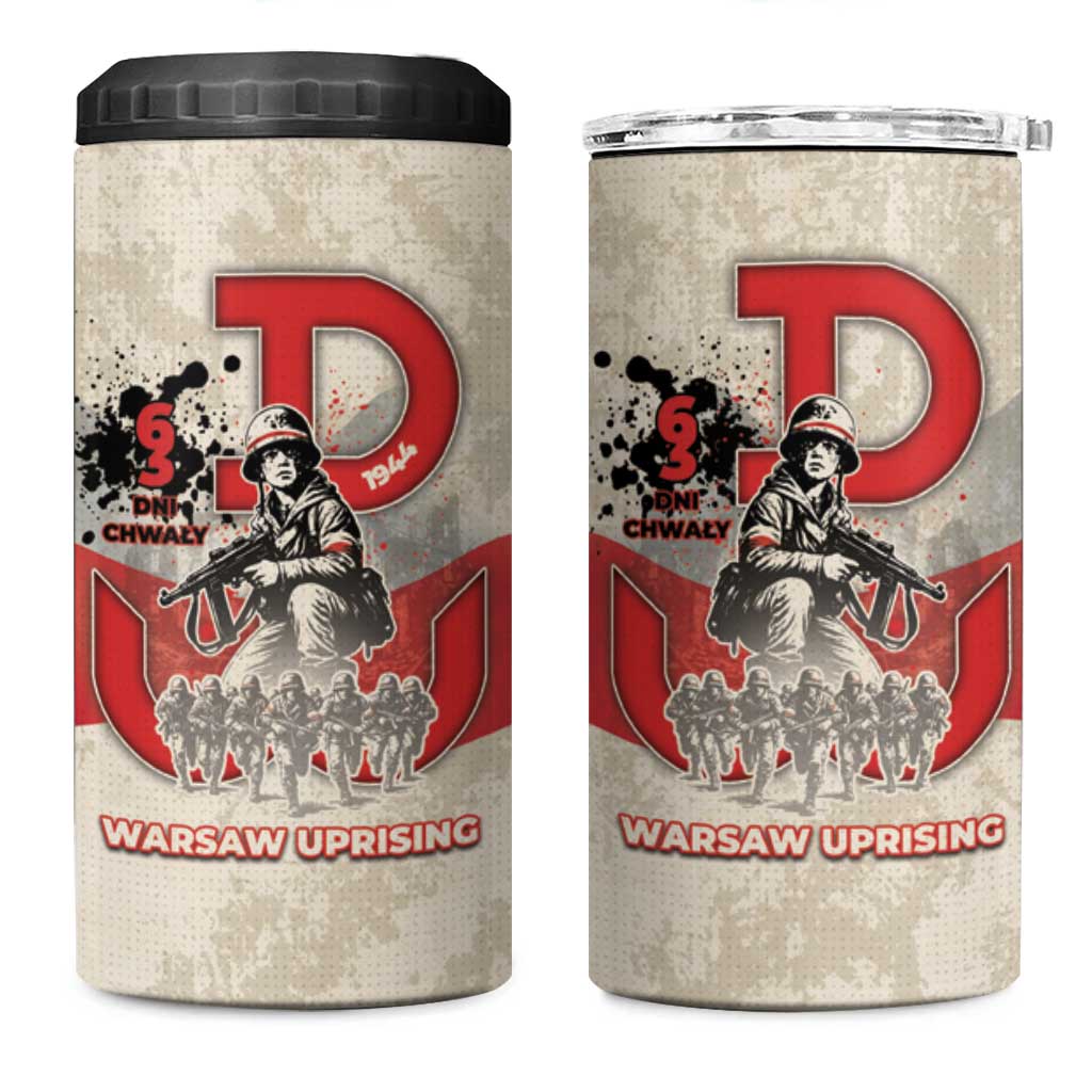 Polish Warsaw Uprising 4 in 1 Can Cooler Tumbler 63 Days Of Glory