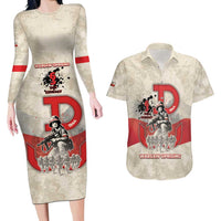 Polish Warsaw Uprising Couples Matching Long Sleeve Bodycon Dress and Hawaiian Shirt 63 Days Of Glory