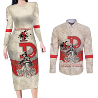 Polish Warsaw Uprising Couples Matching Long Sleeve Bodycon Dress and Long Sleeve Button Shirt 63 Days Of Glory