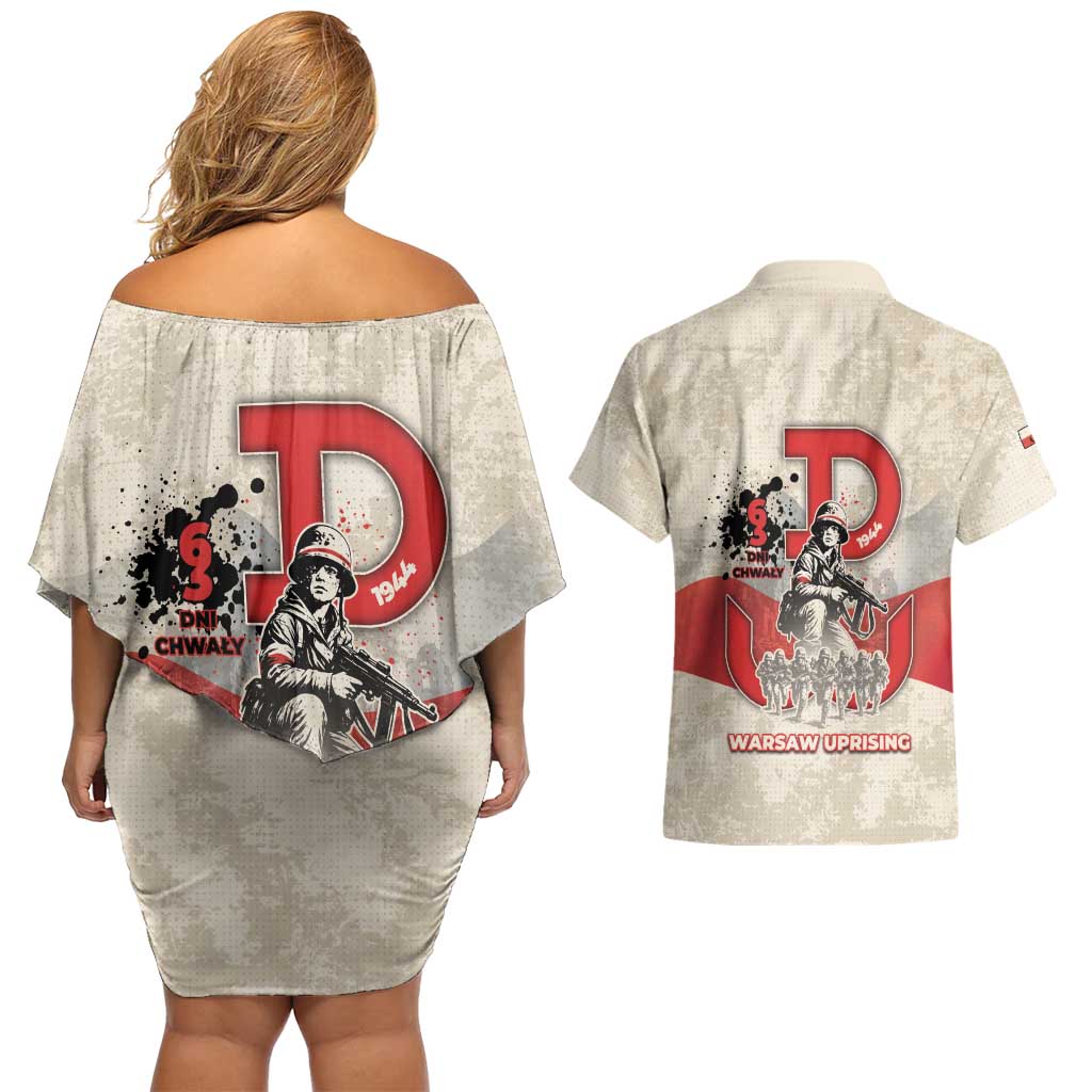 Polish Warsaw Uprising Couples Matching Off Shoulder Short Dress and Hawaiian Shirt 63 Days Of Glory