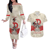 Polish Warsaw Uprising Couples Matching Off The Shoulder Long Sleeve Dress and Hawaiian Shirt 63 Days Of Glory