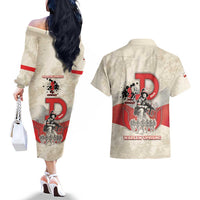 Polish Warsaw Uprising Couples Matching Off The Shoulder Long Sleeve Dress and Hawaiian Shirt 63 Days Of Glory