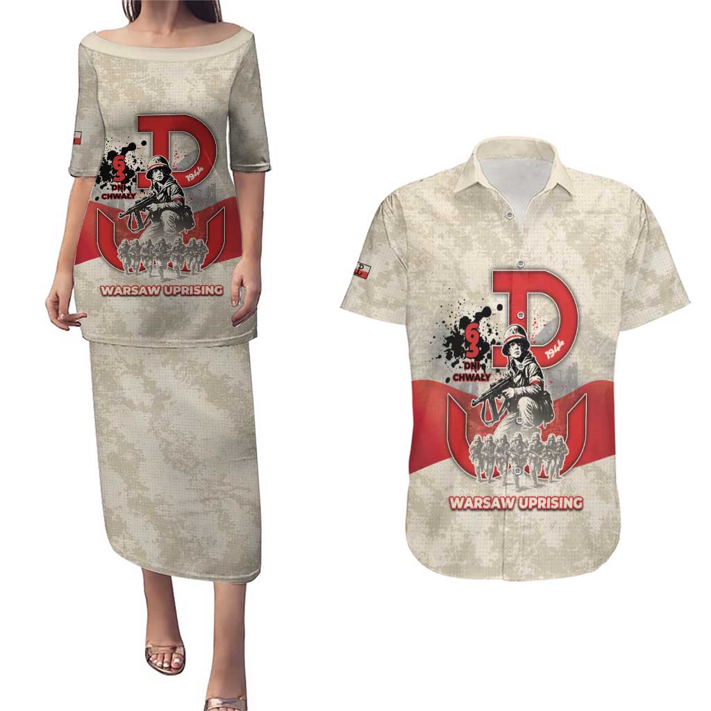 Polish Warsaw Uprising Couples Matching Puletasi and Hawaiian Shirt 63 Days Of Glory