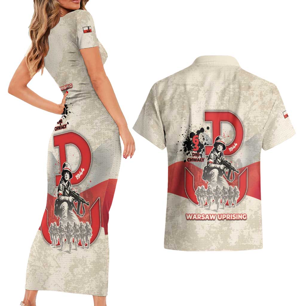 Polish Warsaw Uprising Couples Matching Short Sleeve Bodycon Dress and Hawaiian Shirt 63 Days Of Glory