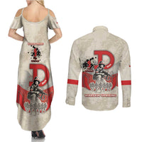 Polish Warsaw Uprising Couples Matching Summer Maxi Dress and Long Sleeve Button Shirt 63 Days Of Glory