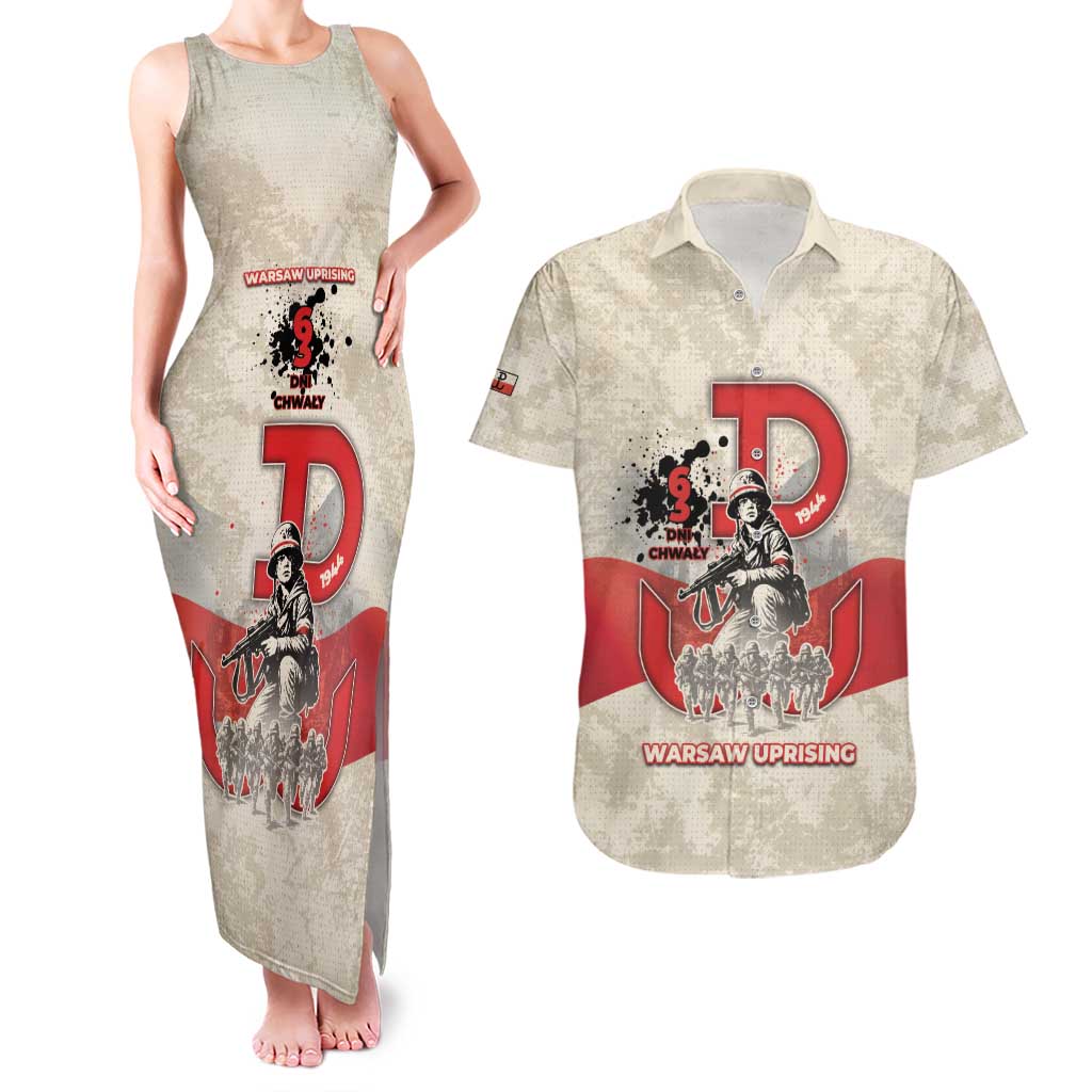 Polish Warsaw Uprising Couples Matching Tank Maxi Dress and Hawaiian Shirt 63 Days Of Glory