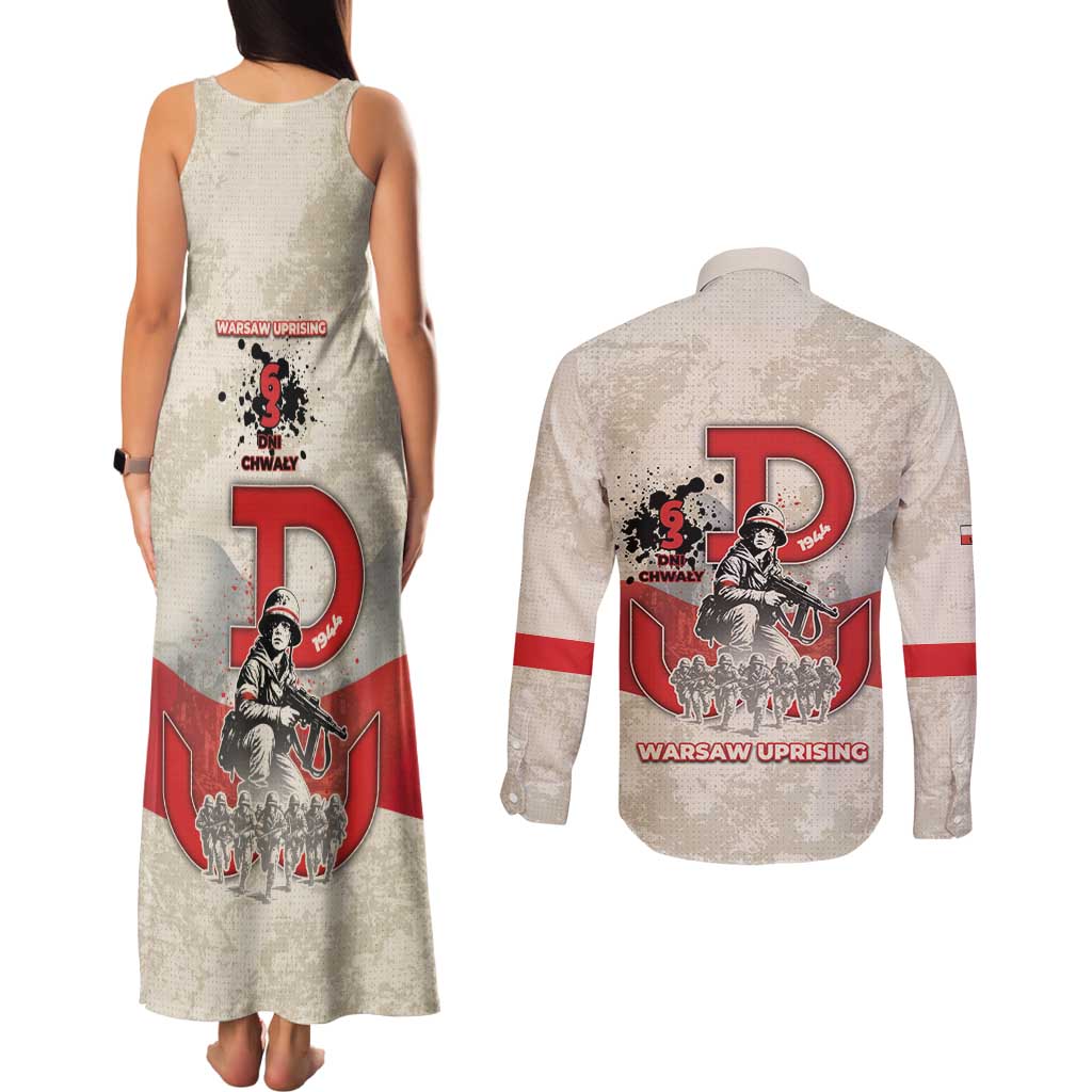 Polish Warsaw Uprising Couples Matching Tank Maxi Dress and Long Sleeve Button Shirt 63 Days Of Glory