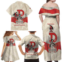 Polish Warsaw Uprising Family Matching Off Shoulder Maxi Dress and Hawaiian Shirt 63 Days Of Glory