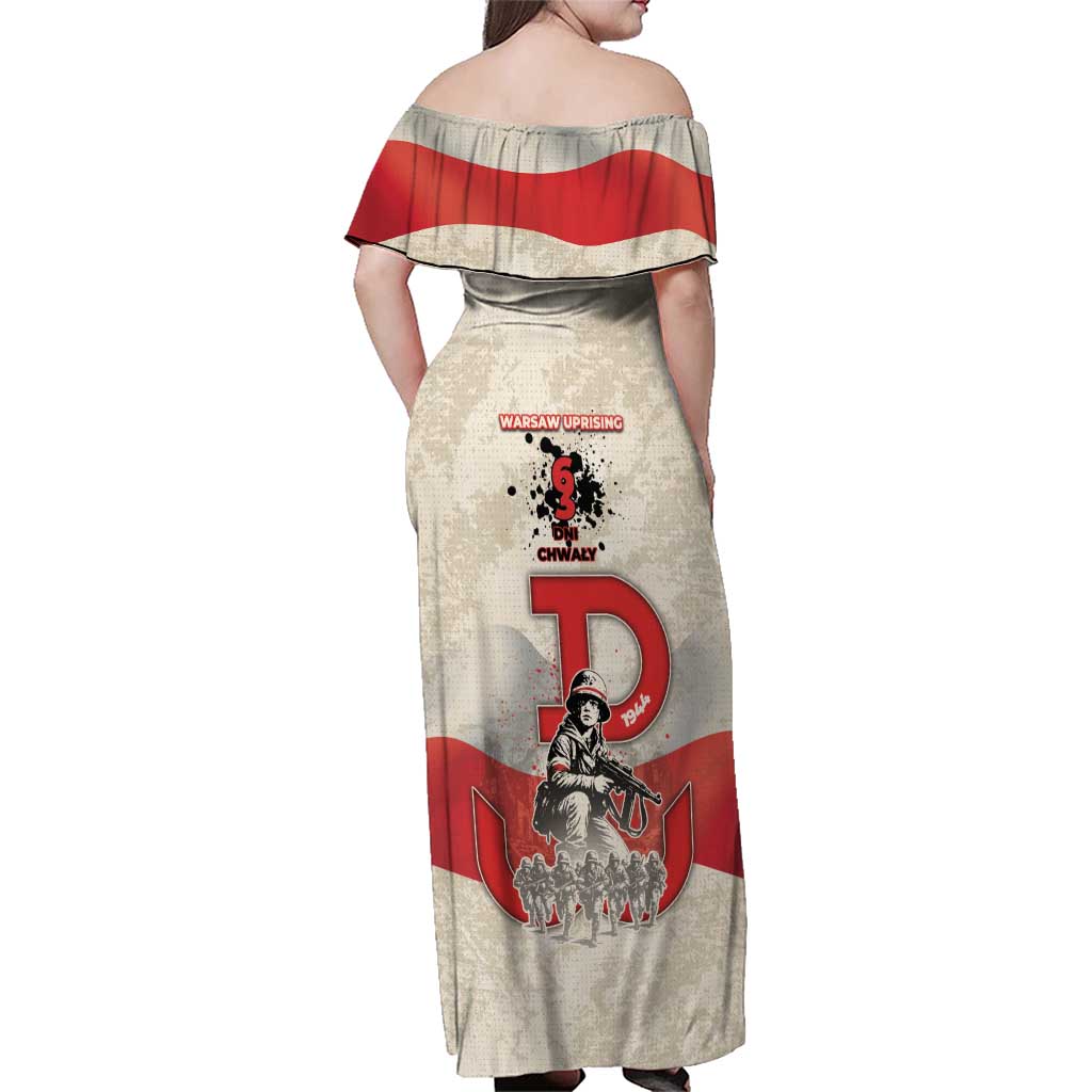 Polish Warsaw Uprising Family Matching Off Shoulder Maxi Dress and Hawaiian Shirt 63 Days Of Glory