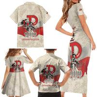 Polish Warsaw Uprising Family Matching Short Sleeve Bodycon Dress and Hawaiian Shirt 63 Days Of Glory