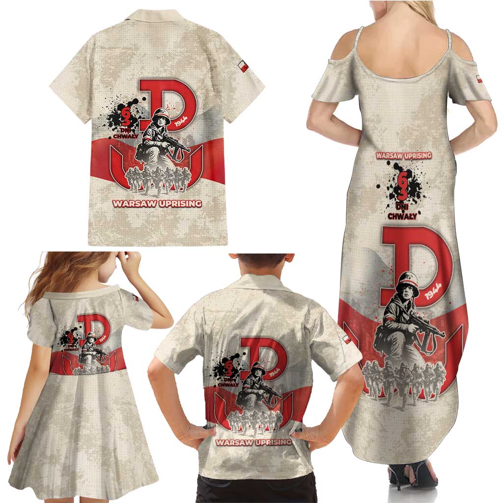 Polish Warsaw Uprising Family Matching Summer Maxi Dress and Hawaiian Shirt 63 Days Of Glory