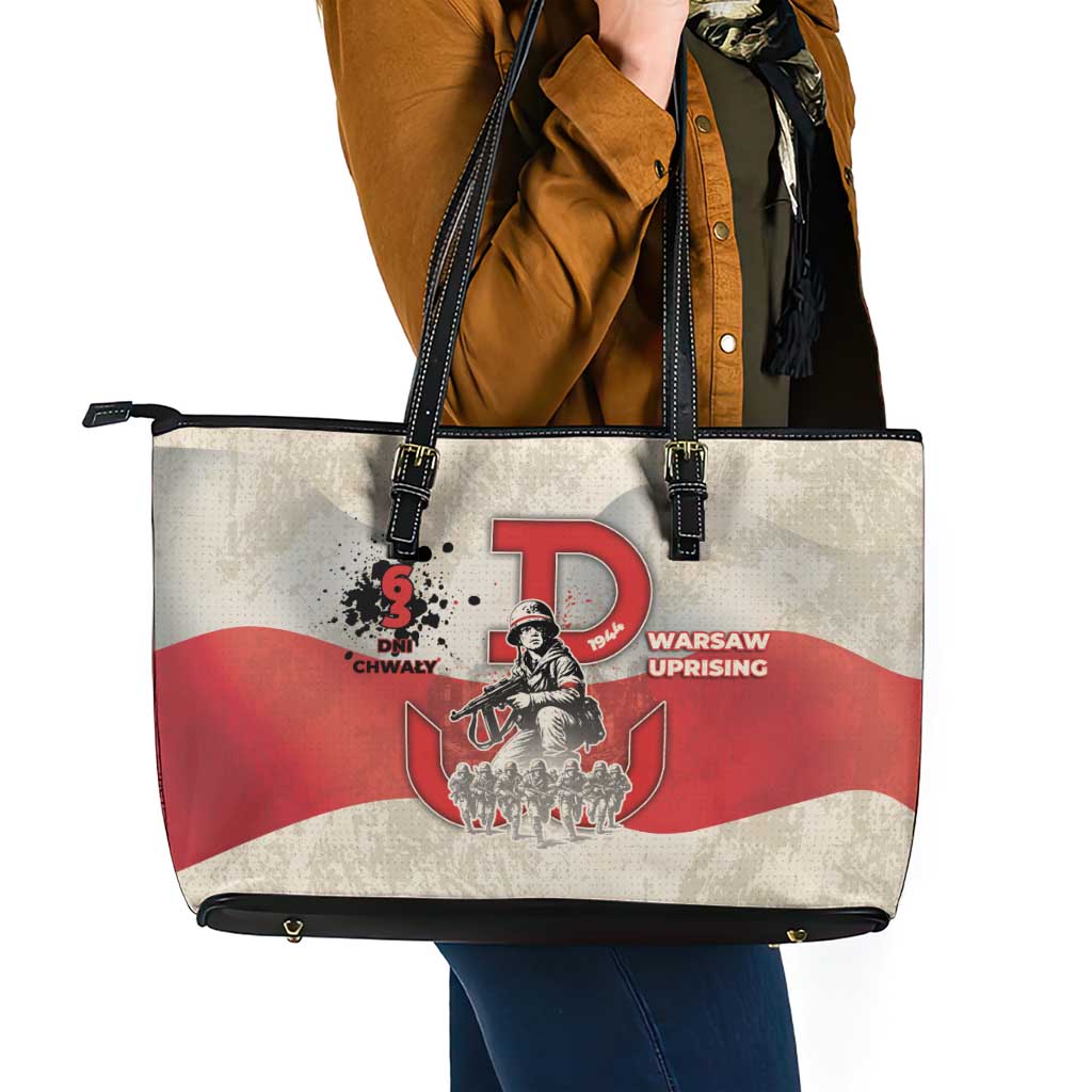 Polish Warsaw Uprising Leather Tote Bag 63 Days Of Glory