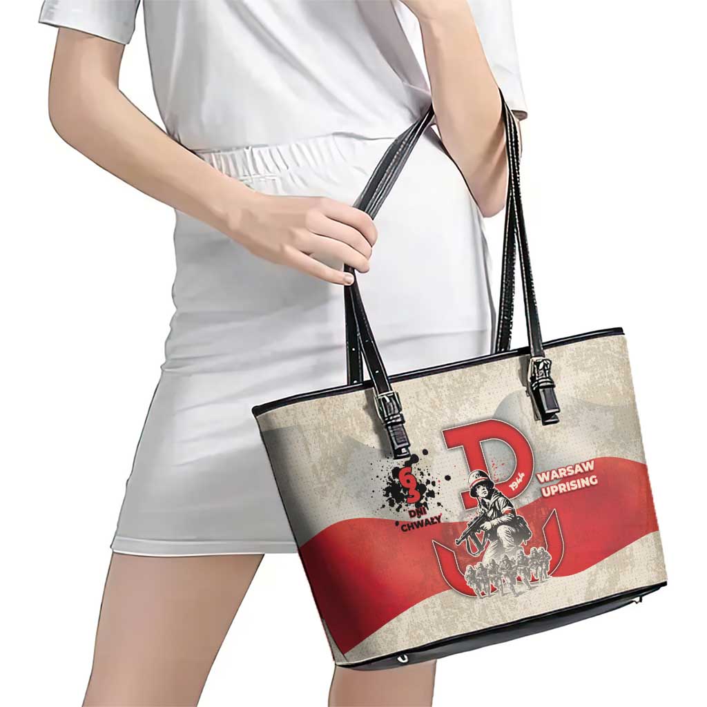 Polish Warsaw Uprising Leather Tote Bag 63 Days Of Glory