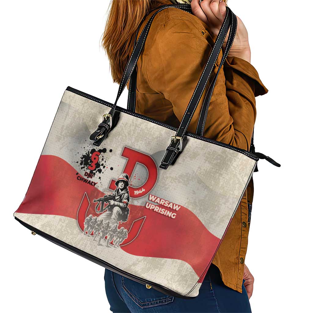 Polish Warsaw Uprising Leather Tote Bag 63 Days Of Glory
