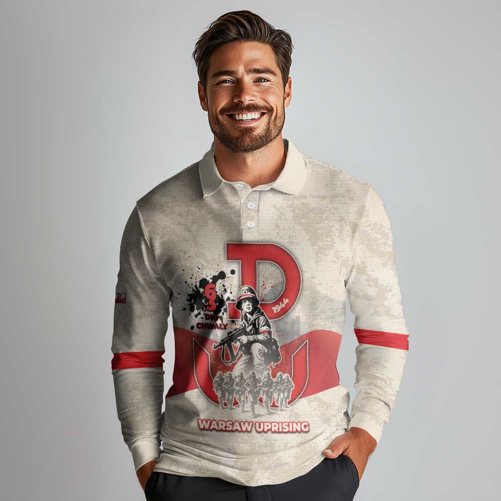 Polish Warsaw Uprising Long Sleeve Polo Shirt 63 Days Of Glory