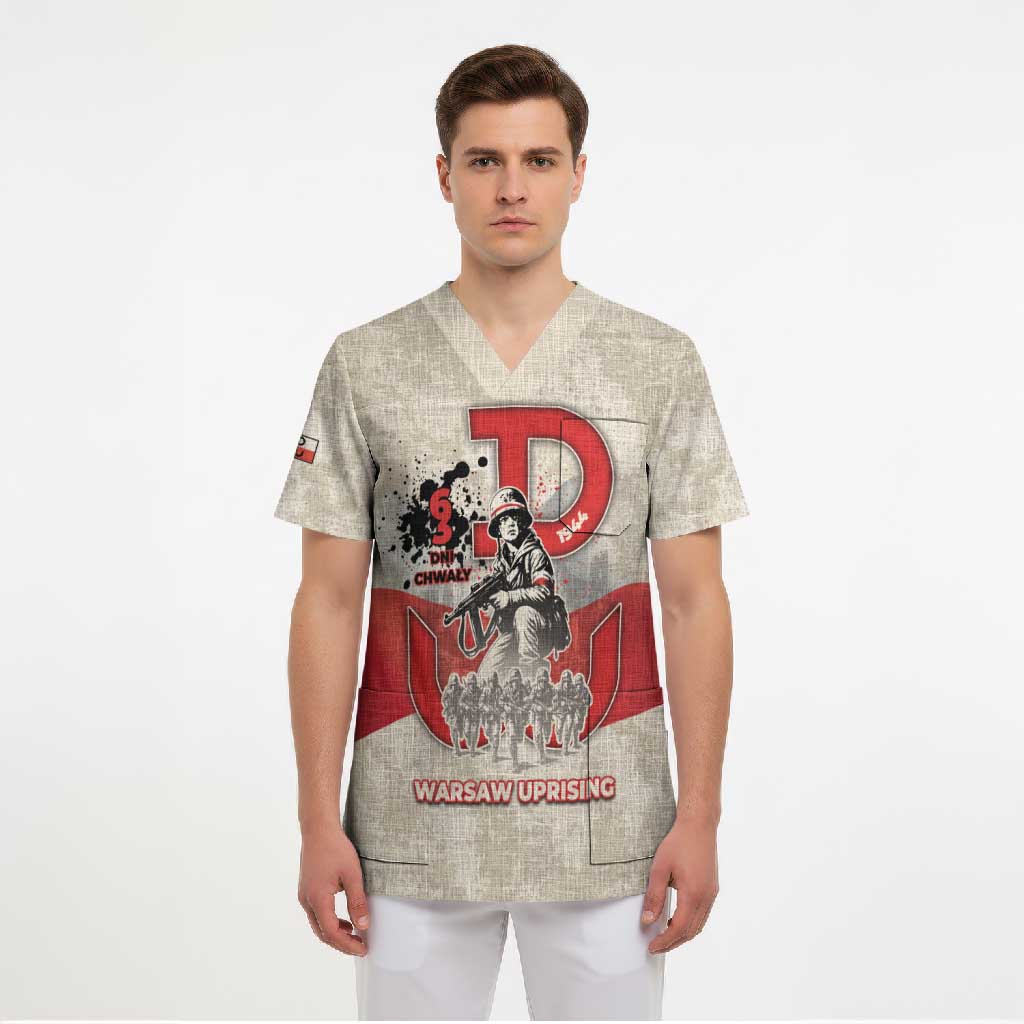 Polish Warsaw Uprising Scrub Top 63 Days Of Glory