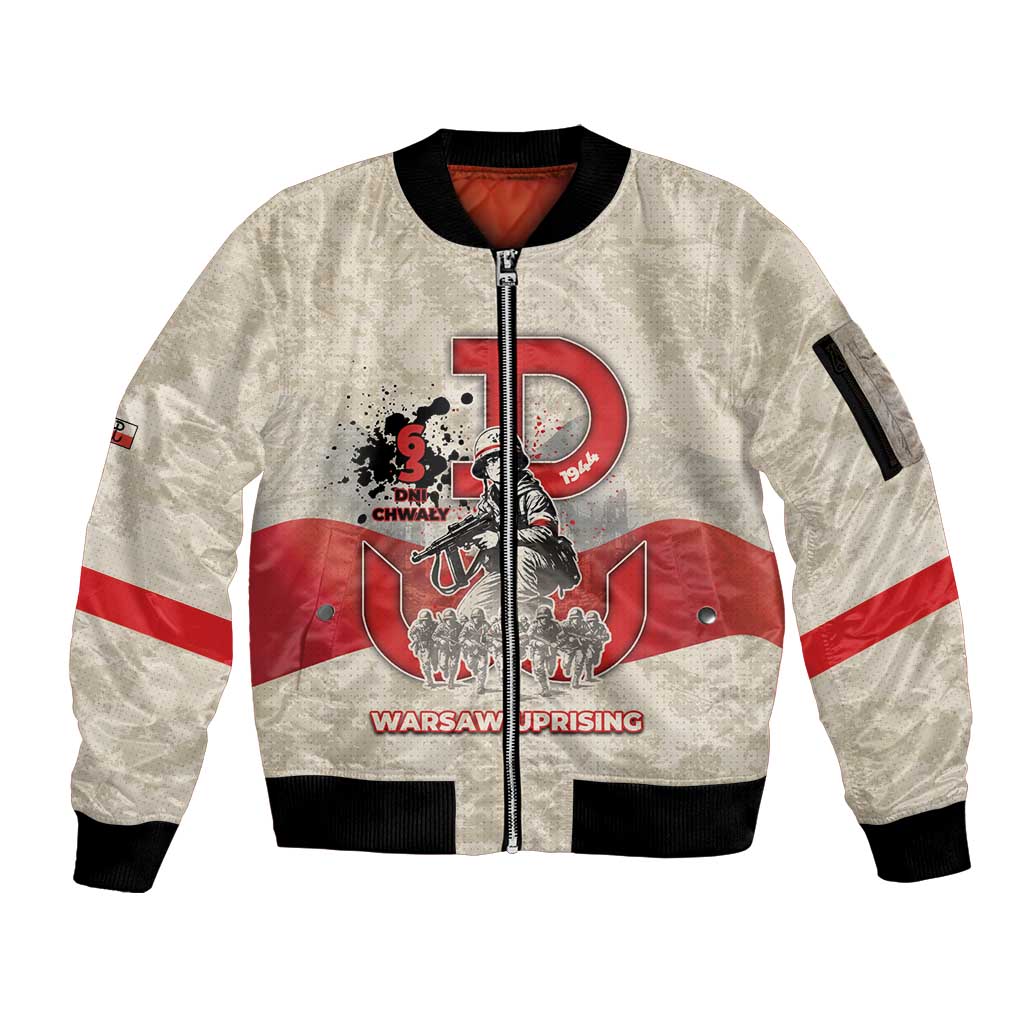Polish Warsaw Uprising Sleeve Zip Bomber Jacket 63 Days Of Glory