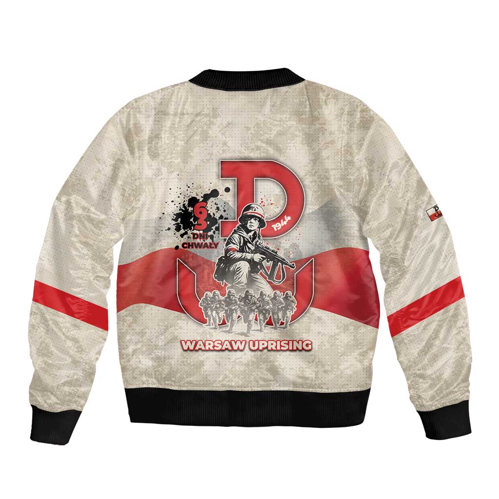 Polish Warsaw Uprising Sleeve Zip Bomber Jacket 63 Days Of Glory