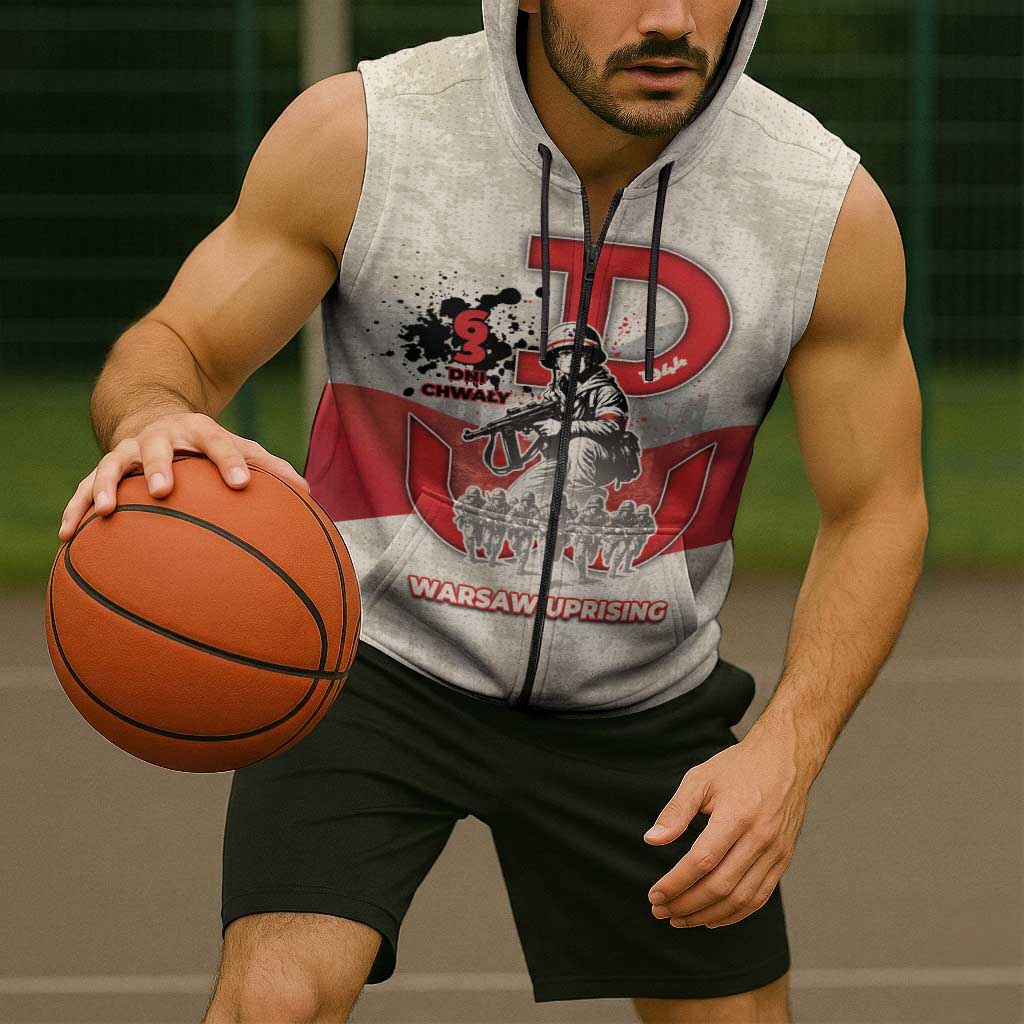 Polish Warsaw Uprising Sleeveless Zip Hoodie 63 Days Of Glory