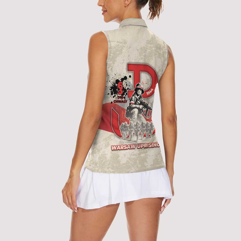 Polish Warsaw Uprising Women Sleeveless Polo Shirt 63 Days Of Glory