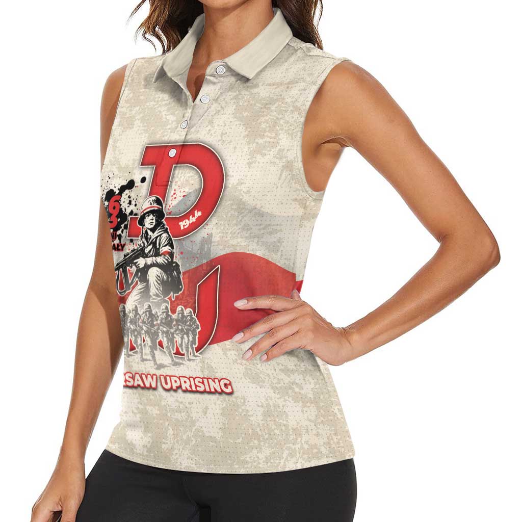 Polish Warsaw Uprising Women Sleeveless Polo Shirt 63 Days Of Glory
