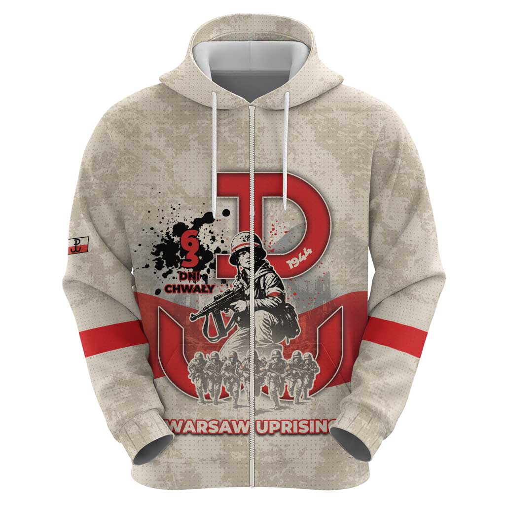 Polish Warsaw Uprising Zip Hoodie 63 Days Of Glory