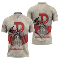 Polish Warsaw Uprising Zipper Polo Shirt 63 Days Of Glory