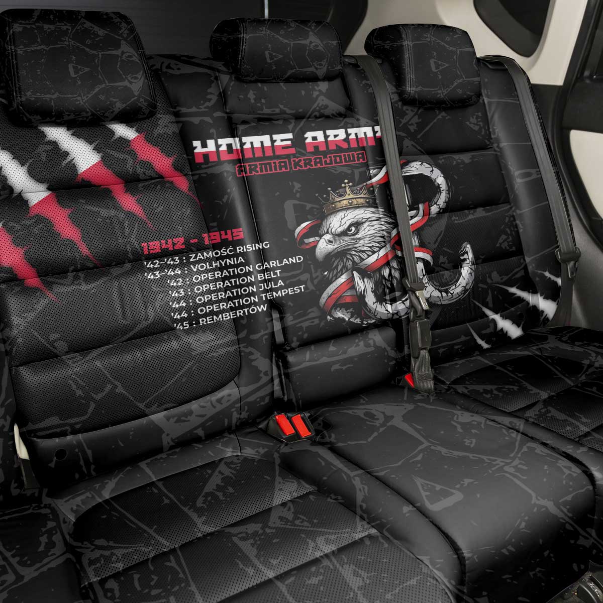 Poland Home Army Back Car Seat Cover Armia Krajowa 1942 To 1945