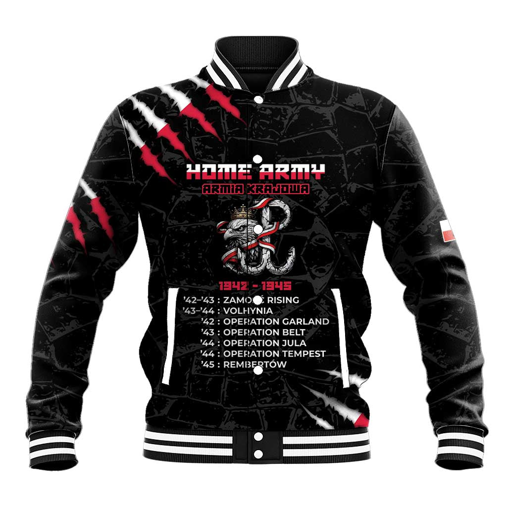 Personalized Poland Home Army Baseball Jacket Armia Krajowa 1942 To 1945