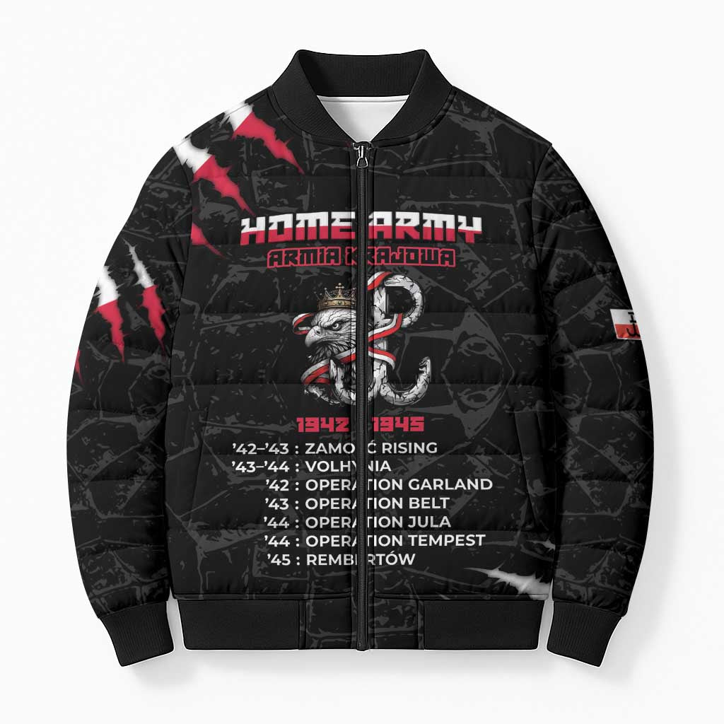 Personalized Poland Home Army Bomber Puffer Jacket Armia Krajowa 1942 To 1945