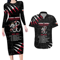 Personalized Poland Home Army Couples Matching Long Sleeve Bodycon Dress and Hawaiian Shirt Armia Krajowa 1942 To 1945