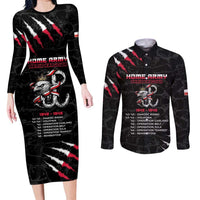 Personalized Poland Home Army Couples Matching Long Sleeve Bodycon Dress and Long Sleeve Button Shirt Armia Krajowa 1942 To 1945