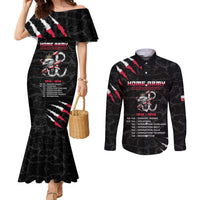 Personalized Poland Home Army Couples Matching Mermaid Dress and Long Sleeve Button Shirt Armia Krajowa 1942 To 1945