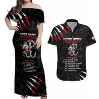 Personalized Poland Home Army Couples Matching Off Shoulder Maxi Dress and Hawaiian Shirt Armia Krajowa 1942 To 1945