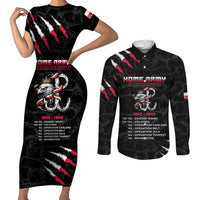 Personalized Poland Home Army Couples Matching Short Sleeve Bodycon Dress and Long Sleeve Button Shirt Armia Krajowa 1942 To 1945