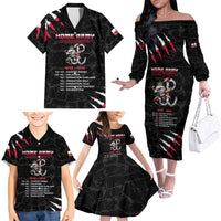 Personalized Poland Home Army Family Matching Off The Shoulder Long Sleeve Dress and Hawaiian Shirt Armia Krajowa 1942 To 1945