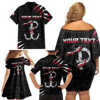 Personalized Poland Home Army Family Matching Off Shoulder Short Dress and Hawaiian Shirt Armia Krajowa 1942 To 1945