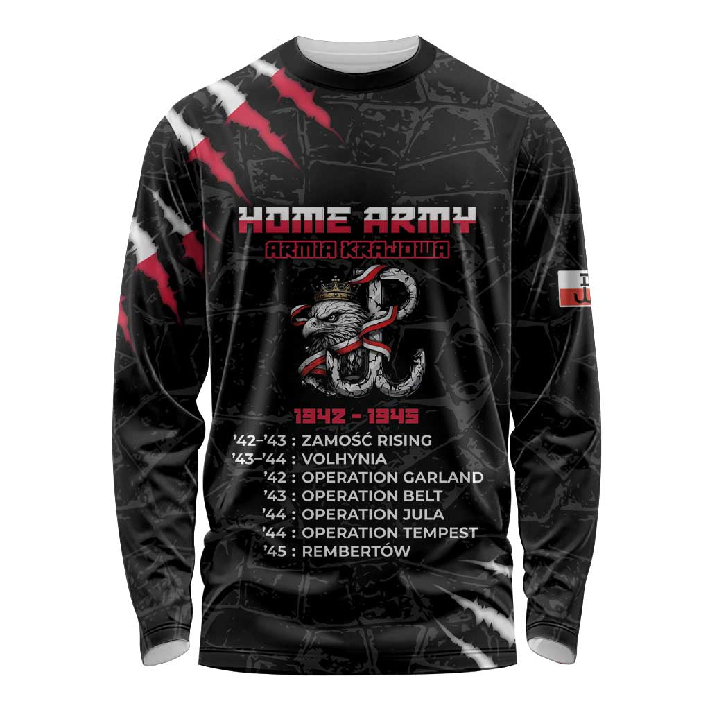 Personalized Poland Home Army Long Sleeve Shirt Armia Krajowa 1942 To 1945