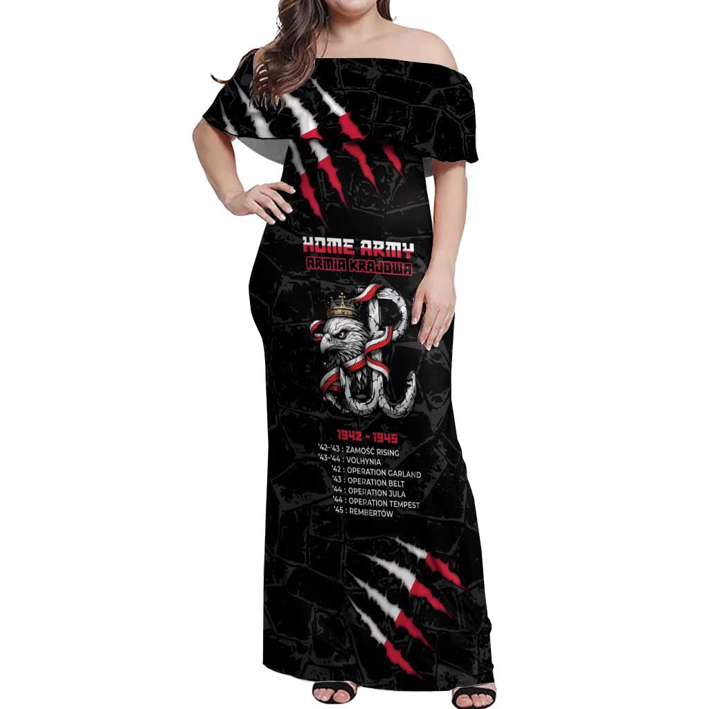 Personalized Poland Home Army Off Shoulder Maxi Dress Armia Krajowa 1942 To 1945