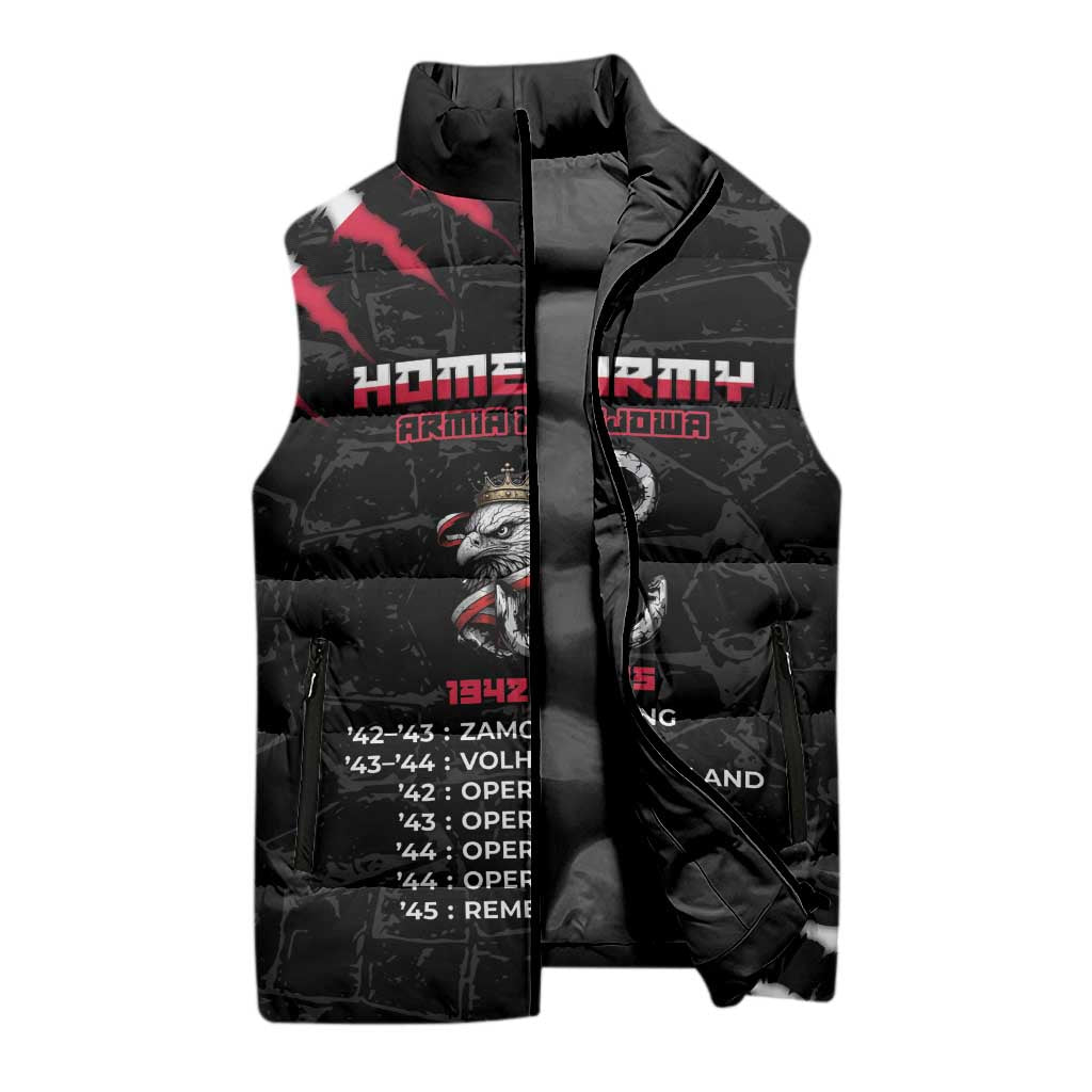 Personalized Poland Home Army Sleeveless Puffer Jacket Armia Krajowa 1942 To 1945