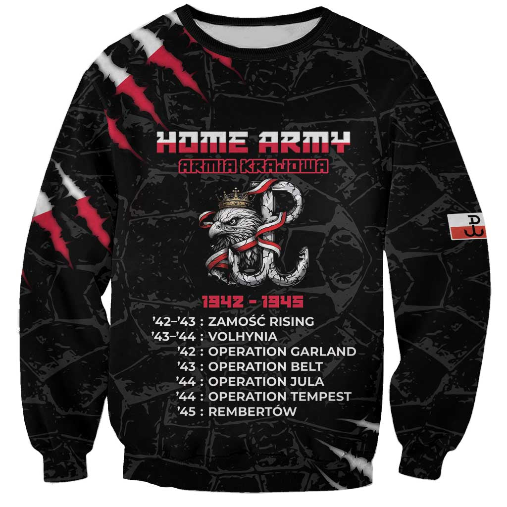 Personalized Poland Home Army Sweatshirt Armia Krajowa 1942 To 1945