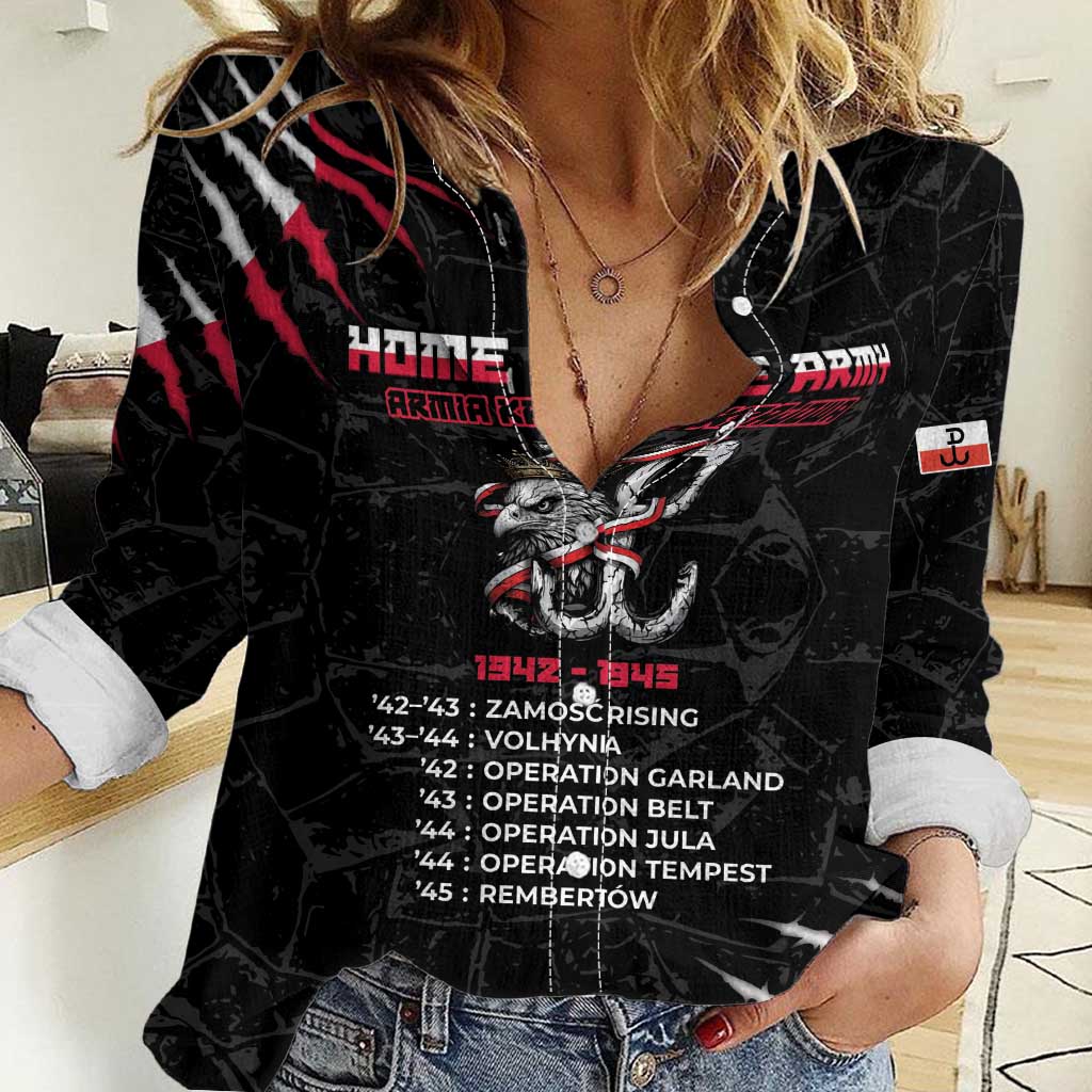 Personalized Poland Home Army Women Casual Shirt Armia Krajowa 1942 To 1945